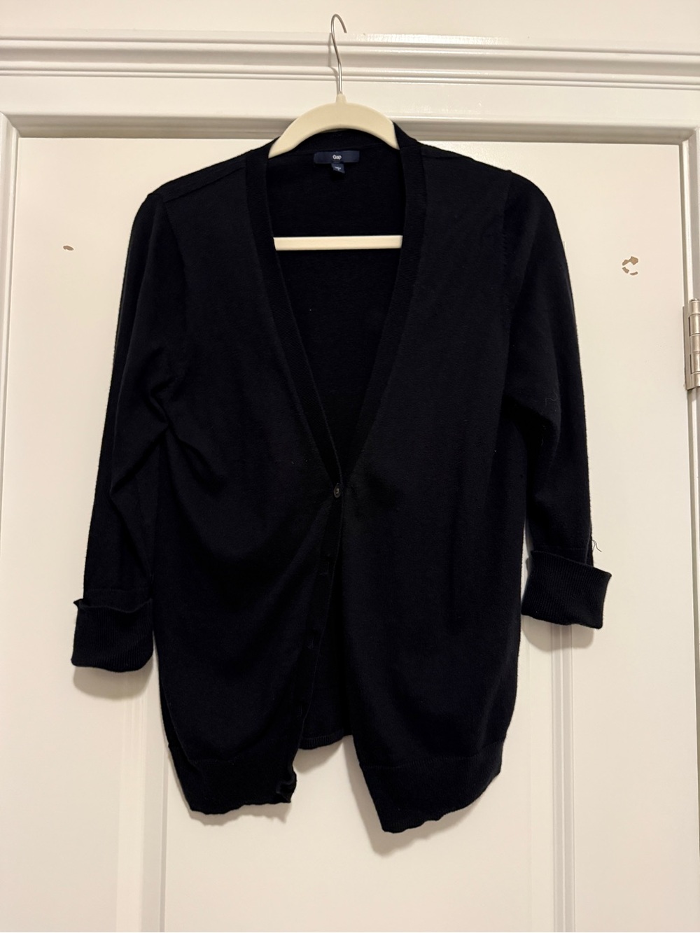 Gap Black Women's Cardigan Sweater 3/4 cuffed sleeve